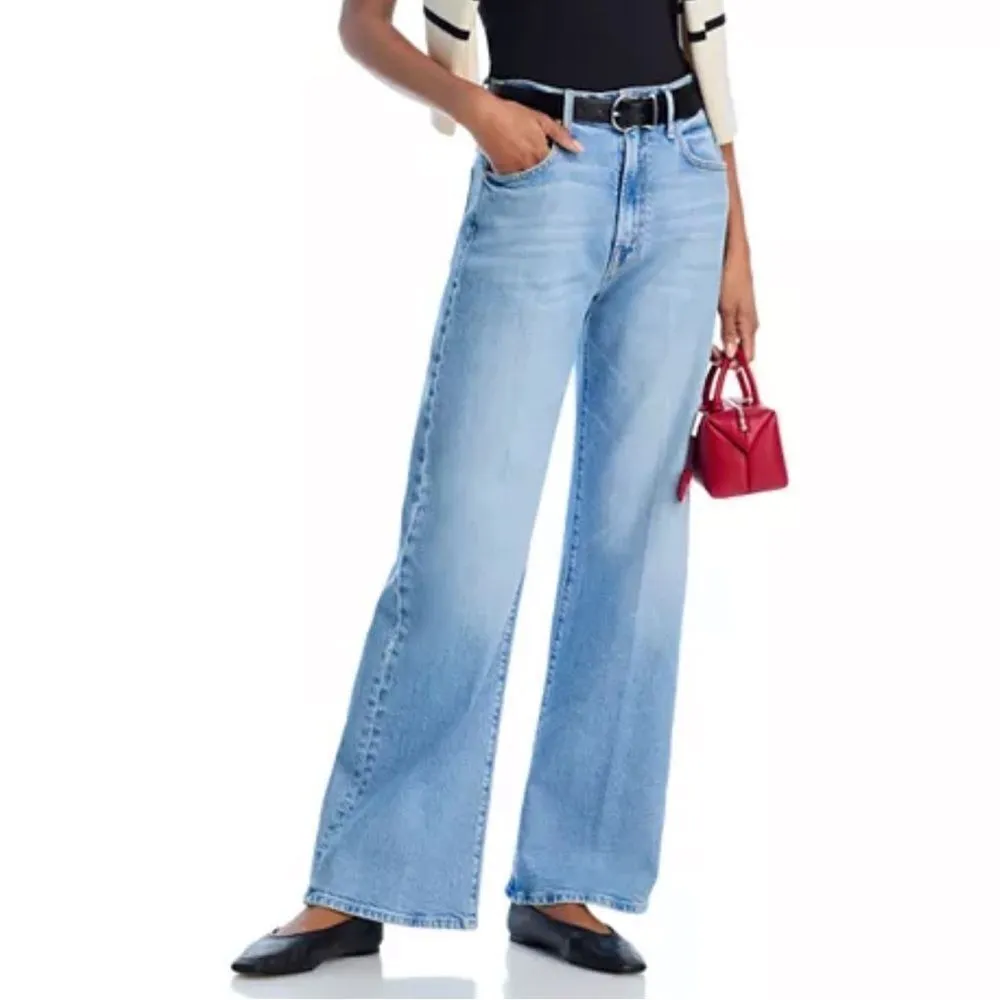 NWT MOTHER Women's The Lasso Sneak Wide Leg Jeans Size 29 Blue - Image 2