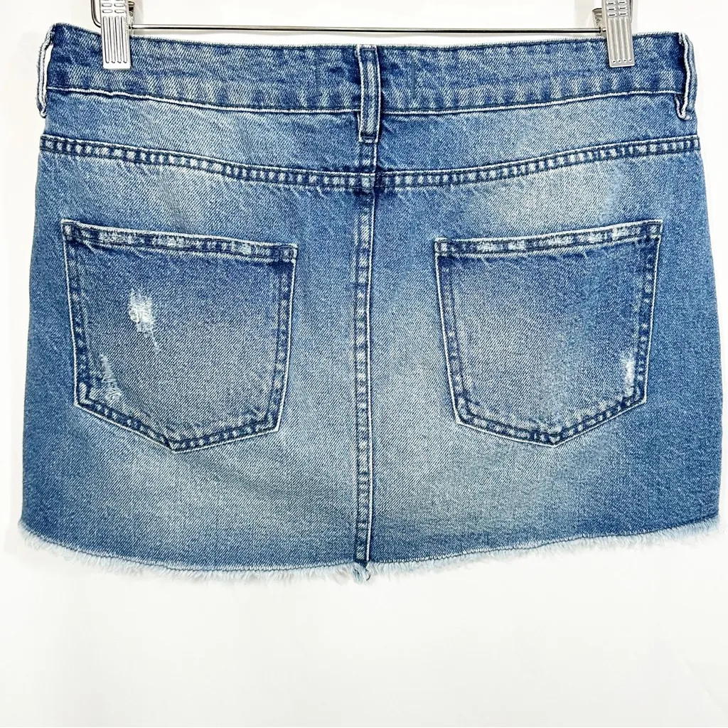 Free People Out Of Ordinary Denim Mini Skirt in Vintage Blue - Image 8