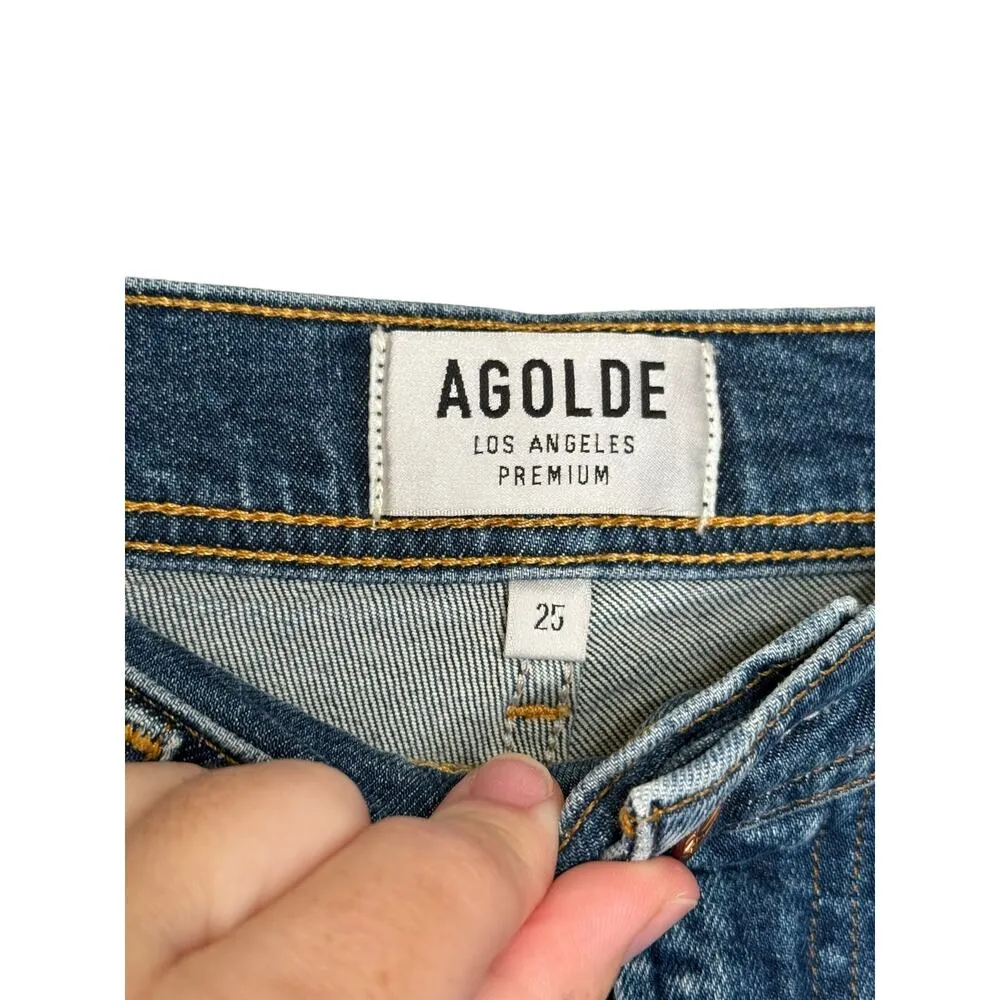 Agolde Women's Jeans Roxanne Super High Rise Skinny Denim Dark Wash Blue Size 25 - Image 5