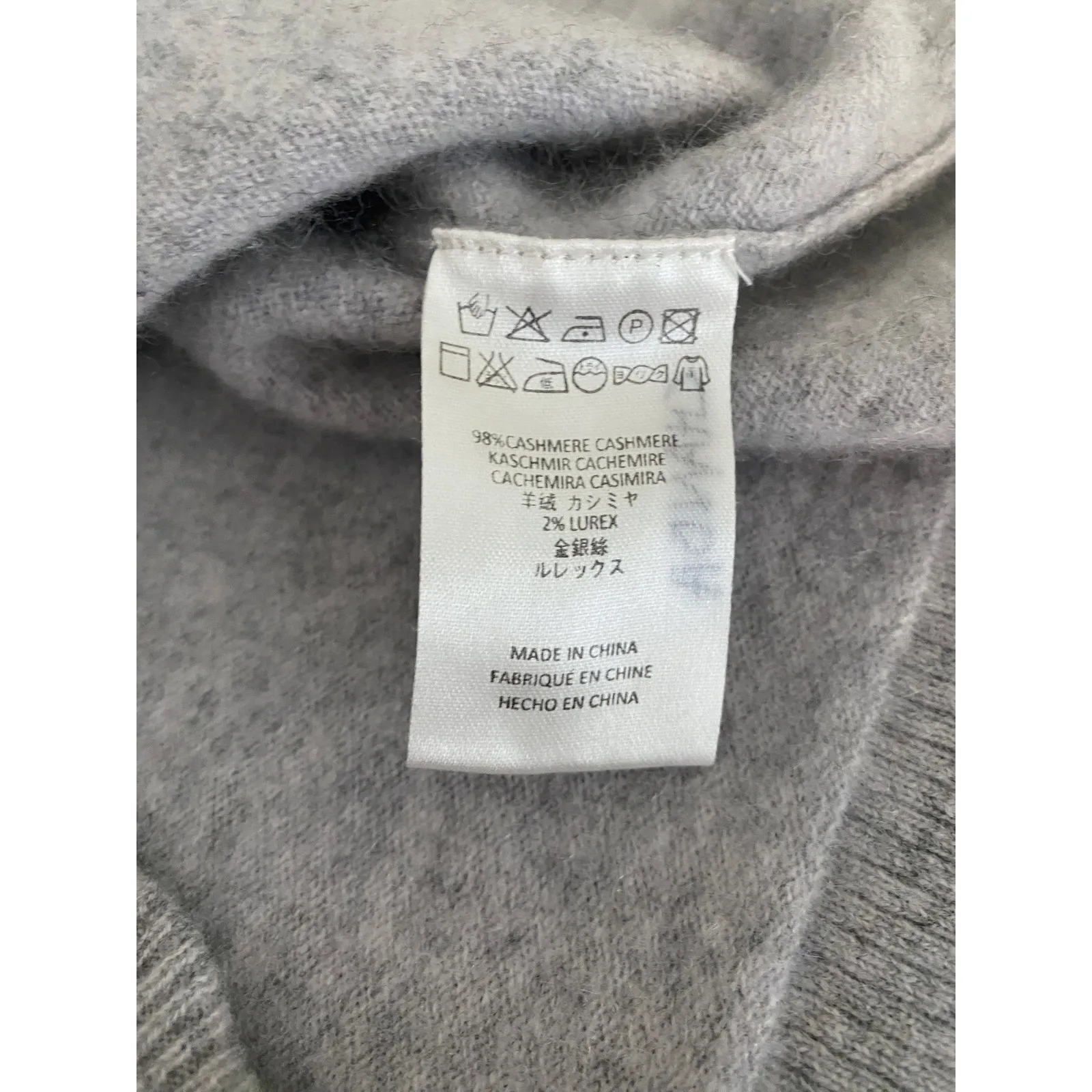Anthropologie Needle Gray Cashmere Rainbow Varsity Striped Sweater Small Preppy - Image 8