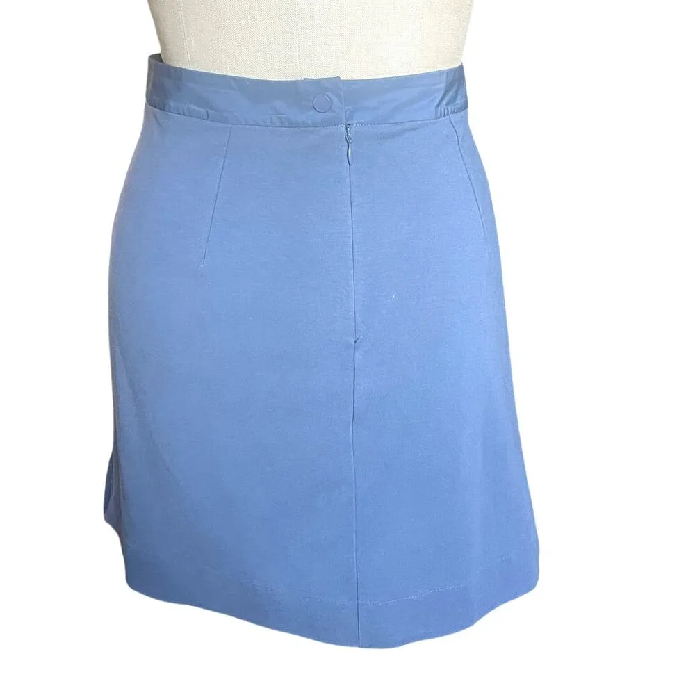 COS A-Line Blue Pleated Reflective Mini Skirt Size Small - Image 3