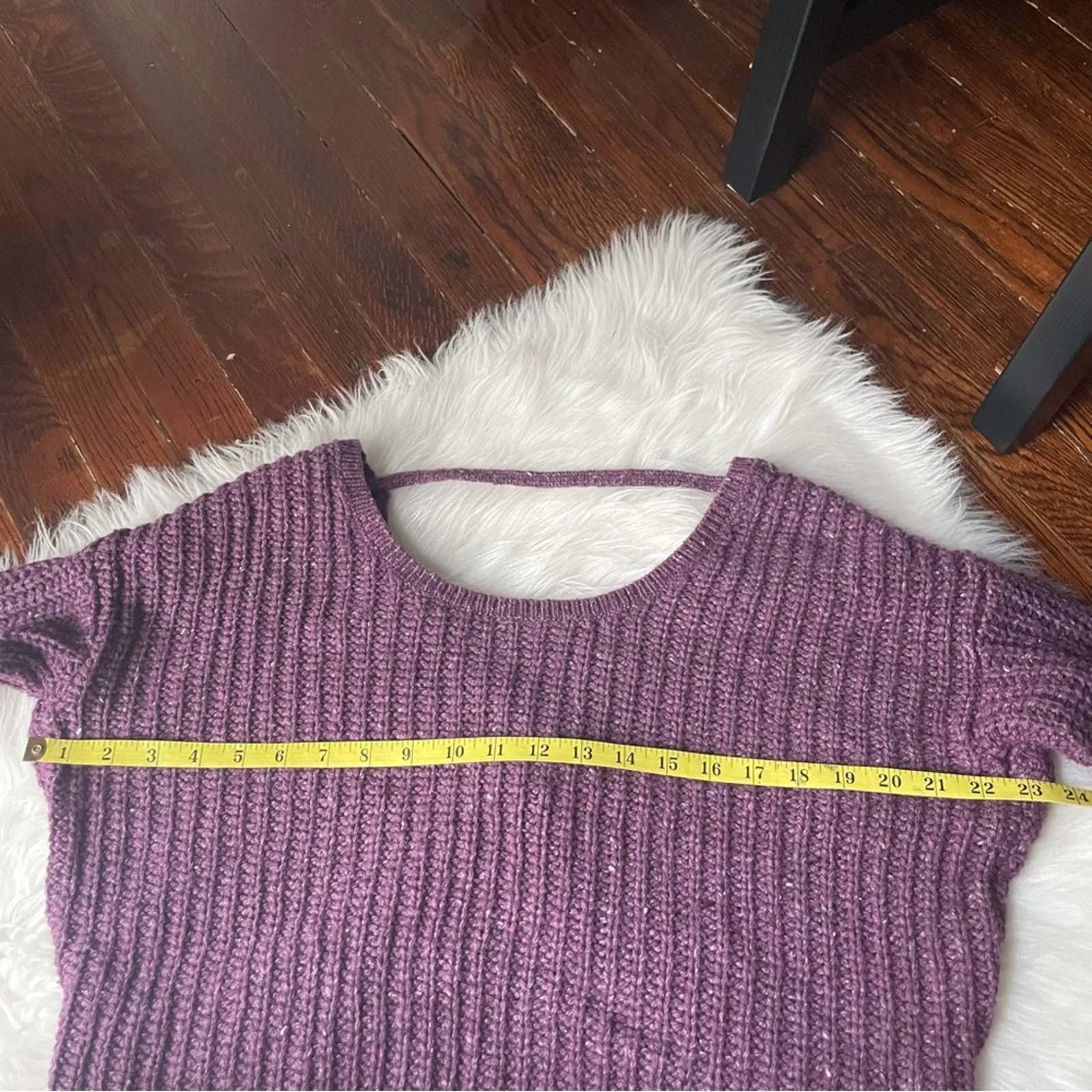 Purple Open Back Crop Sweater Size small - Image 3