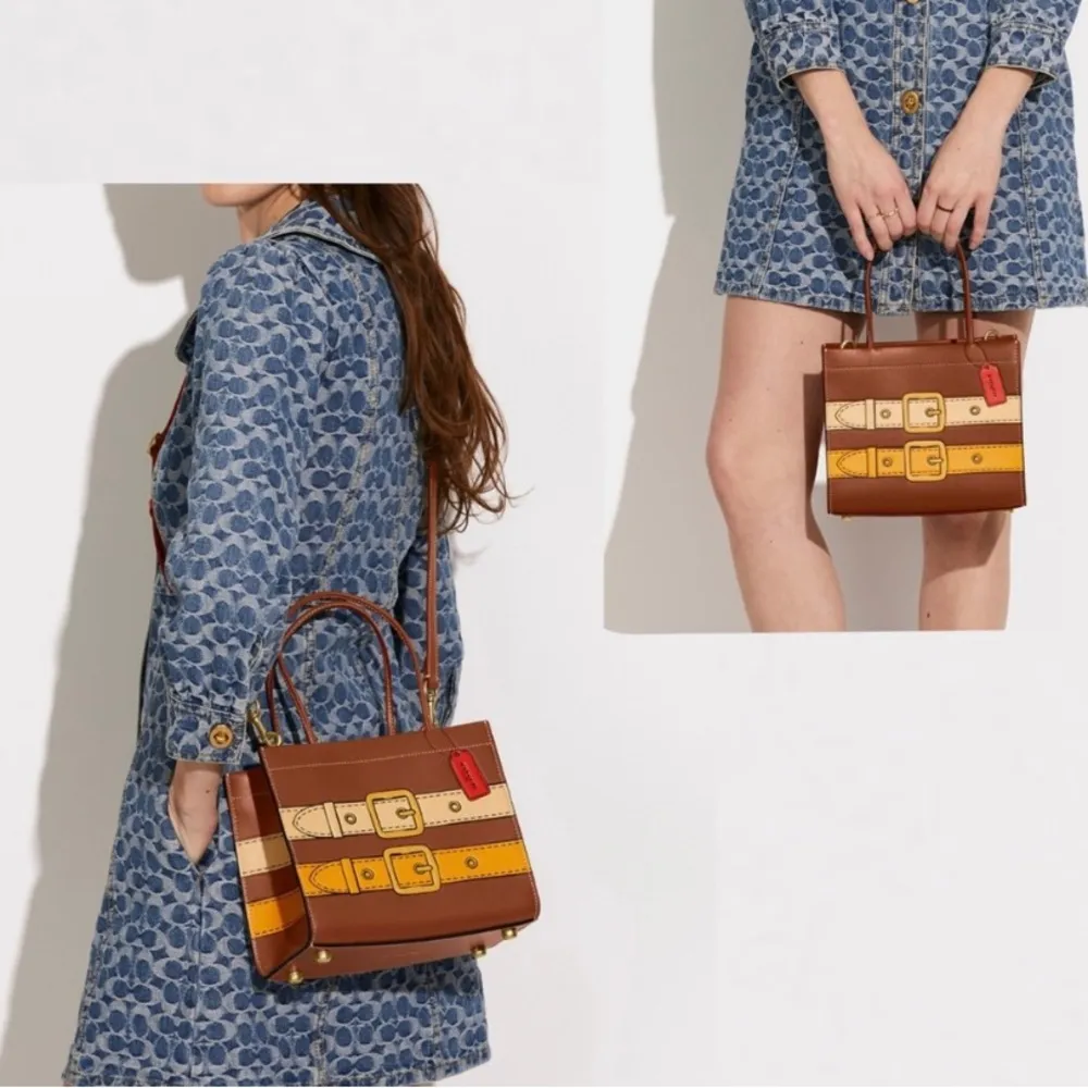 COACH CASHIN CARRY22 WITH TROMPE L’OEIL PRINT BRASS/SADDLE MULTI CROSSBODY $595 - Image 3