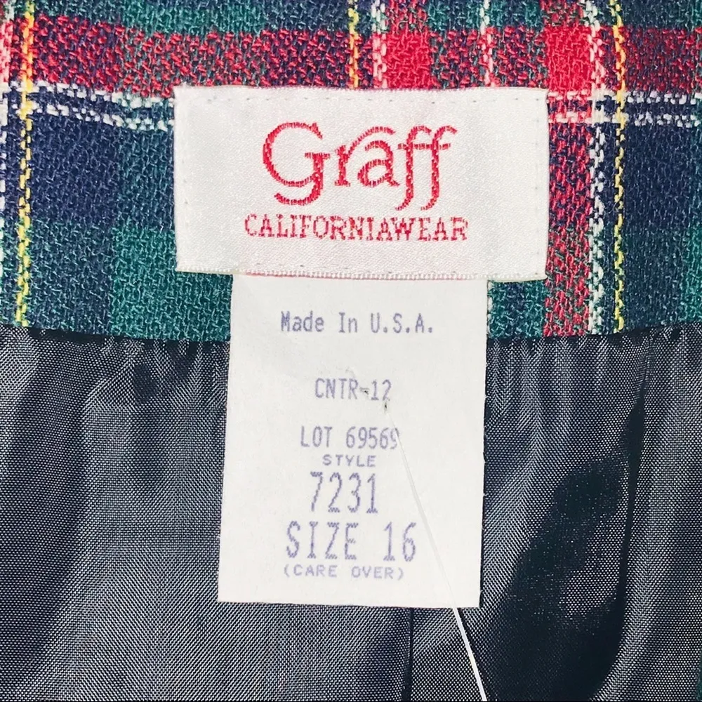Graff‎ Sportswear vintage deadstock plaid blazer 16 Red - Image 7