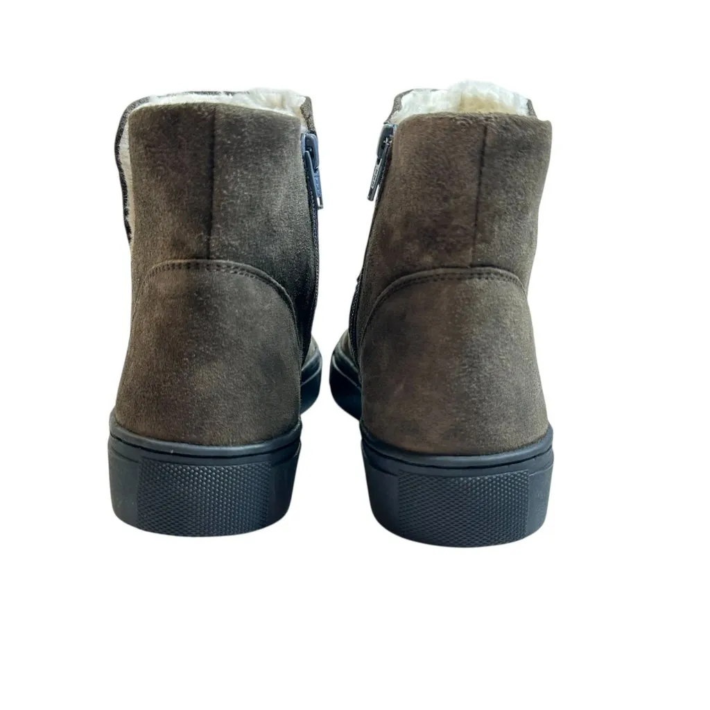 NEW Walk With Me by Coldwater Creek Brown Suede Fleece Lined Booties Size 6.5 - Image 4