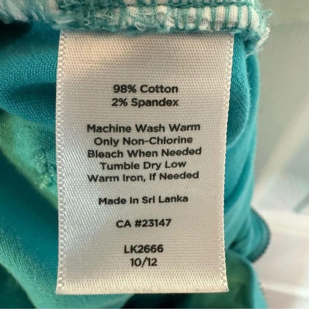 Talbots Curvy Aqua Crop Pants 16P Stretch Cotton Capri Comfort Fit - Image 7