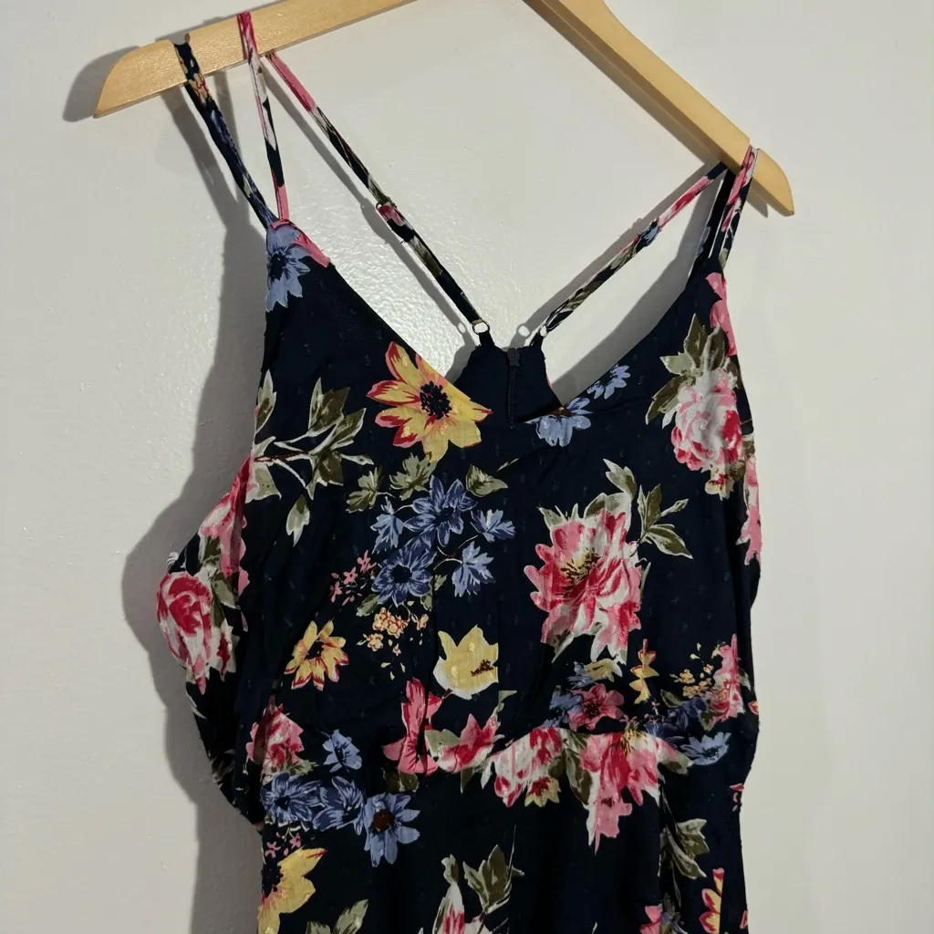 NWT Lulu's Bouquet of‎ Blooms Navy Floral PrintClip Dot Mini Dress Size Large - Image 6