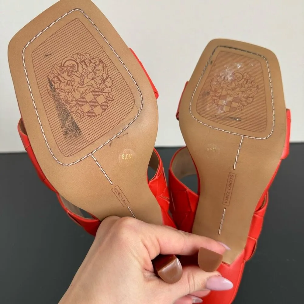 Vince Camuto Braided Orange Vacation Heel Romantic Cream Girly Sandal Size 8.5 - Image 13