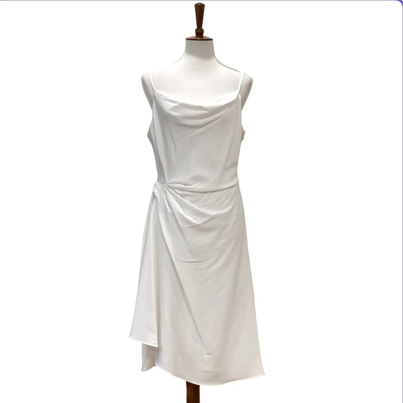 Aidan Mattox 10 Off White Party Cocktail Dress Y2K Style Slipdress Minimalist - Image 5