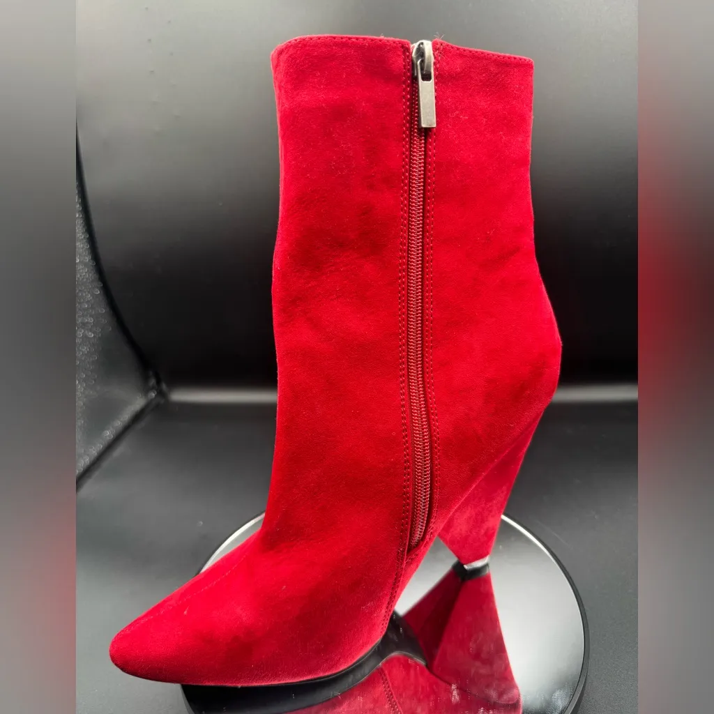 Bamboo Red Suede Ankle Boots - Image 3
