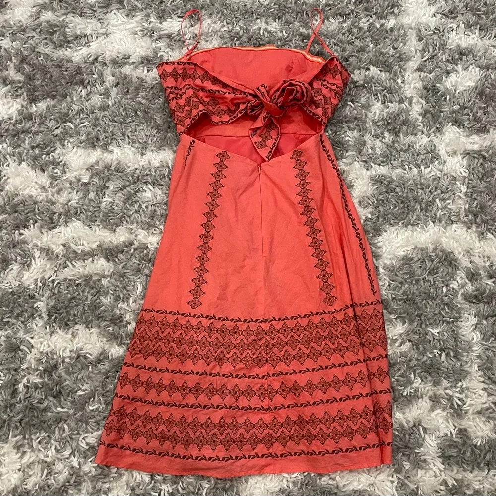 BCBG MAXAZRIA Pink Brown Embroidered Dress XS AS IS - Image 11