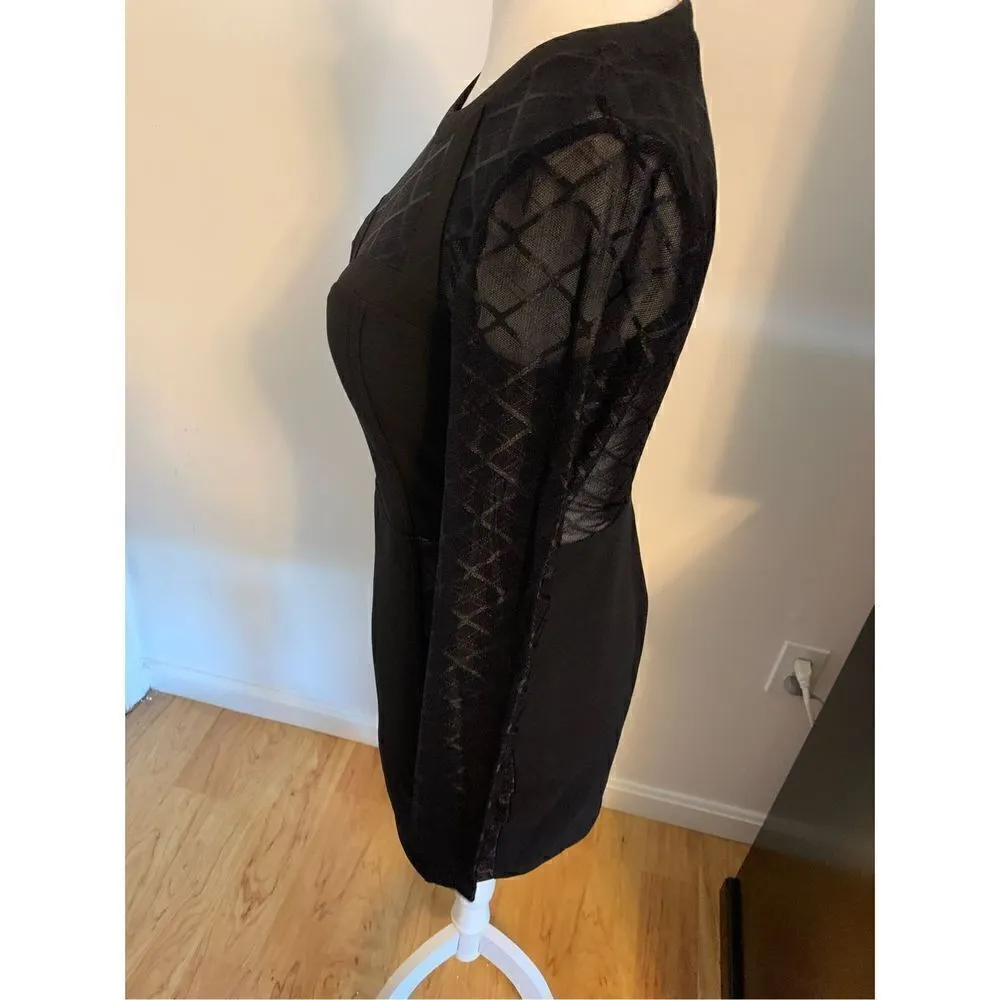 Black sexy dress formfitting, long sleeve black dress medium Black - Image 3