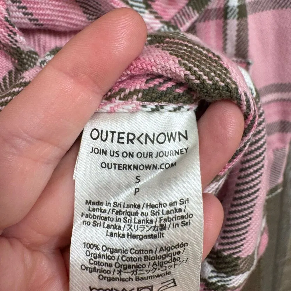 Outerknown Women's Pink White Green Blanket Shirtdress Flannel XS/S NWT - Image 6