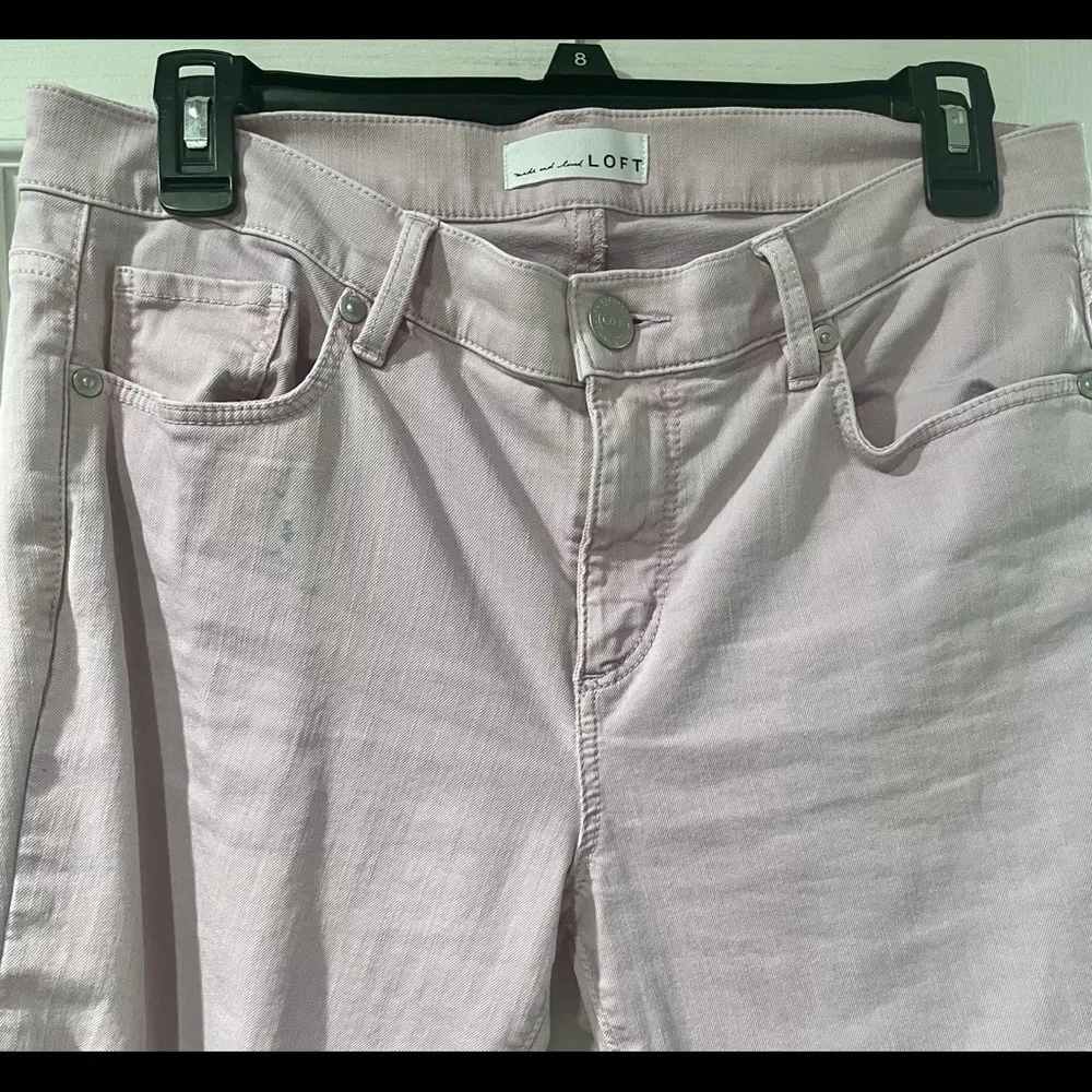 𝅺LOFT 🌴 2/$12 SALE mauve pink cropped jeans flaw - Image 10