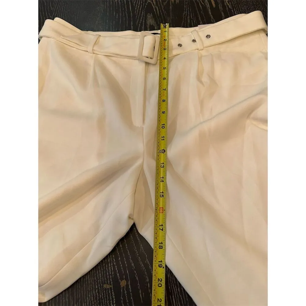 White House Black Market Women's Ivory Tapered Ankle Pants Size 16 - Image 5