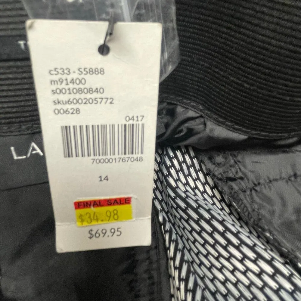 Lane Bryant NEW Black Dotted Pants Size 14 Elastic Waist Cropped Office Career - Image 4