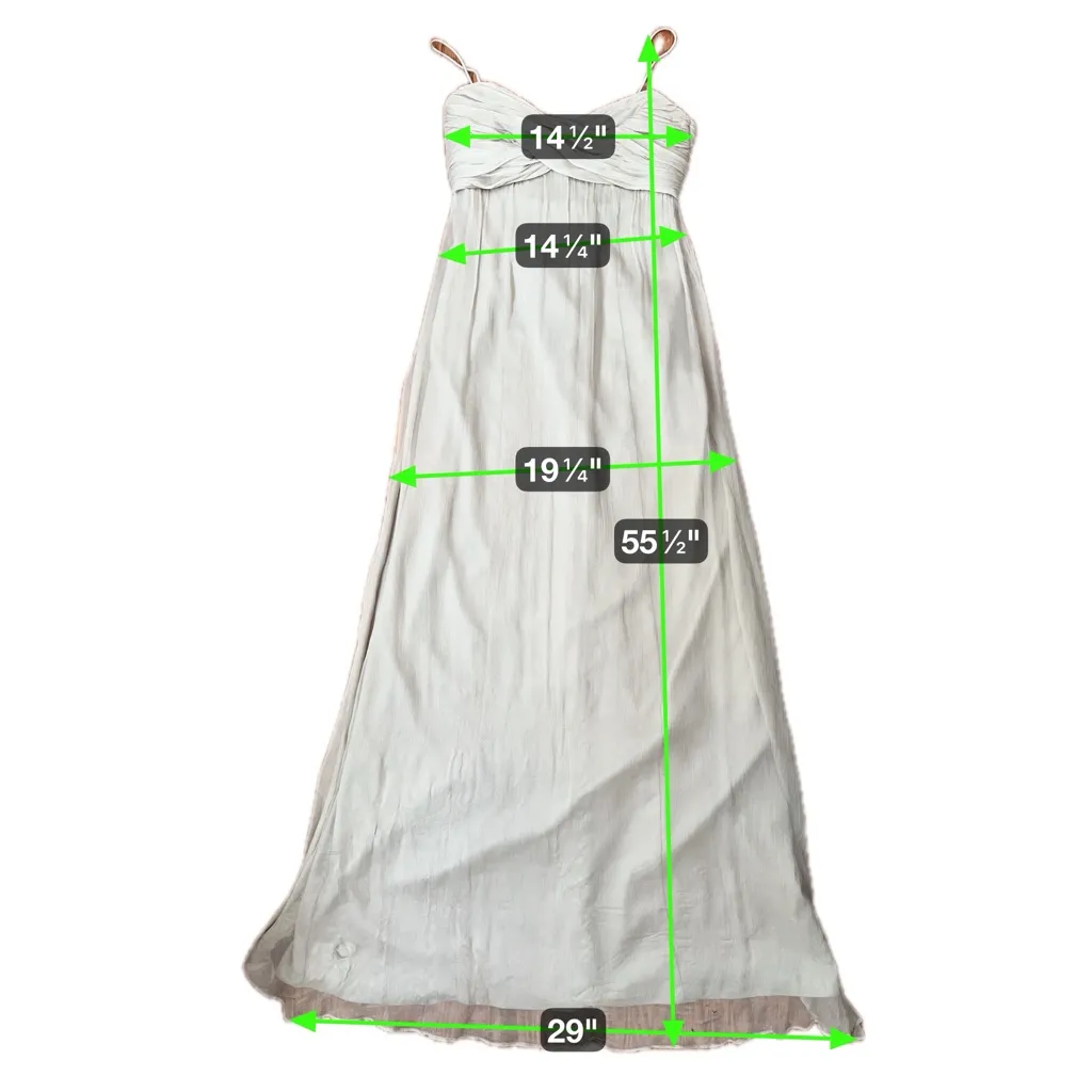 Amsale 100% Silk Empire Waist Maxi Dress Beige Wedding Guest 2 – Quiet Luxury - Image 14