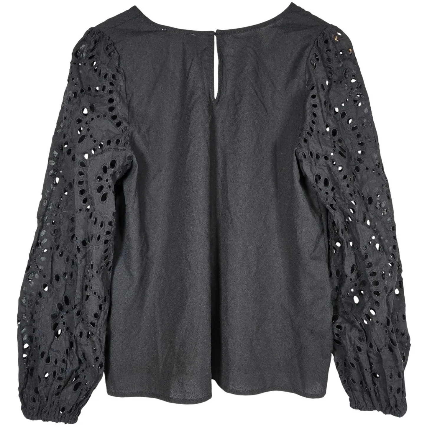 Lush Black‎ Women's V-Neck Top with Lace Sleeves L NWOT - Image 2