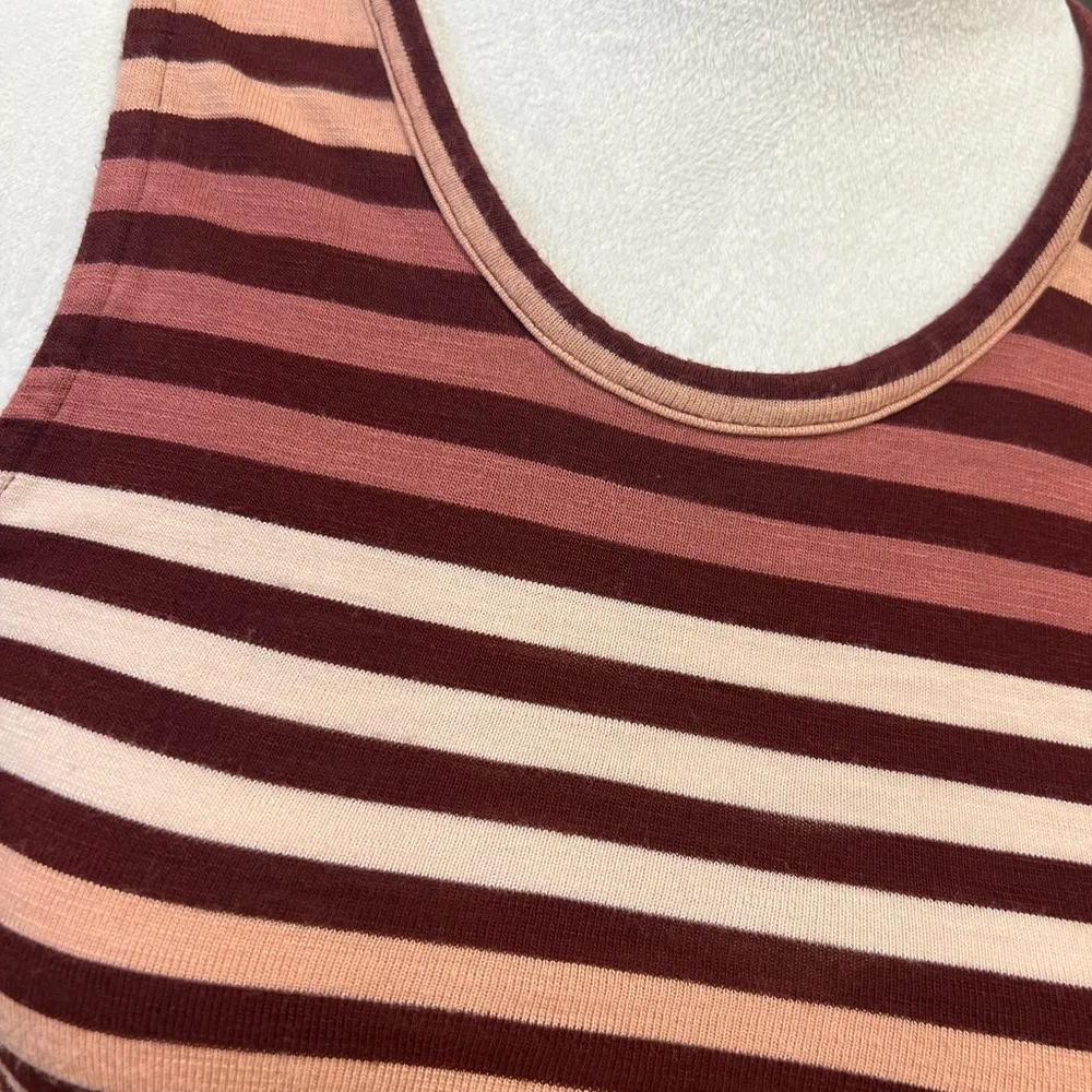 Madewell Striped Sleeveless Knee Length Casual Dress in Pink Tones (M) - Image 5