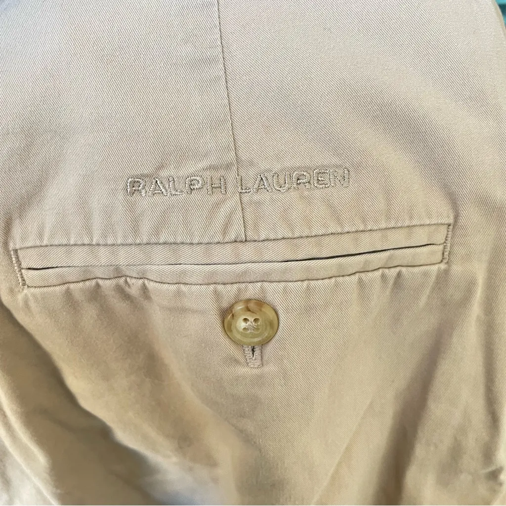 Ralph Lauren Sport Vintage 90s Y2K Pleated High Waisted Bermuda Khaki Shorts 8 - Image 6