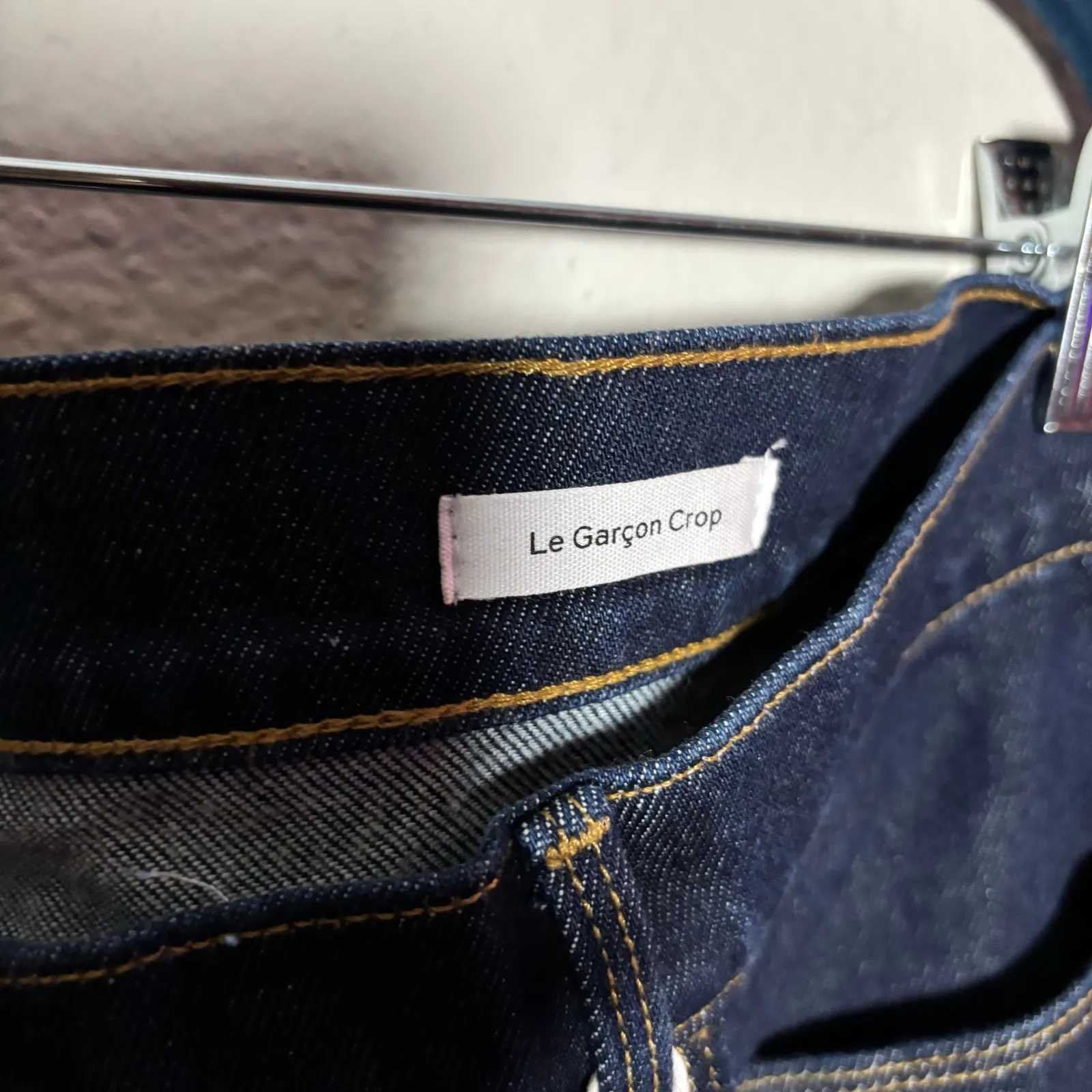 NWT Frame Le Garcon Crop Dark Wash Denim Jeans Size 33 - Image 8