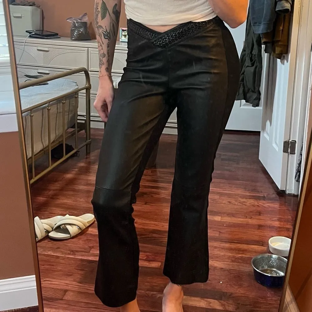 Cache Black Leather Front V-Waist Pant - Image 9