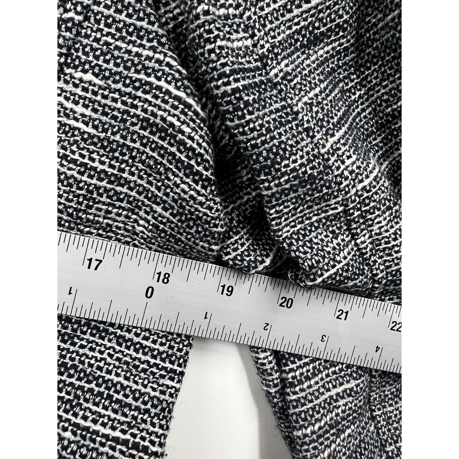 J Jill Blazer Womens Blue Tweed Pockets Button Down Jacket‎ Long Sleeve Size S - Image 8