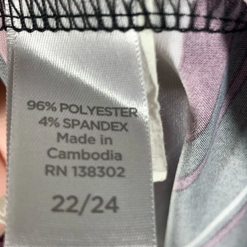 Avenue Women's Striped Split Neck Roll Tab Sleeves Blouse Multicolor Size 22/24 - Image 4