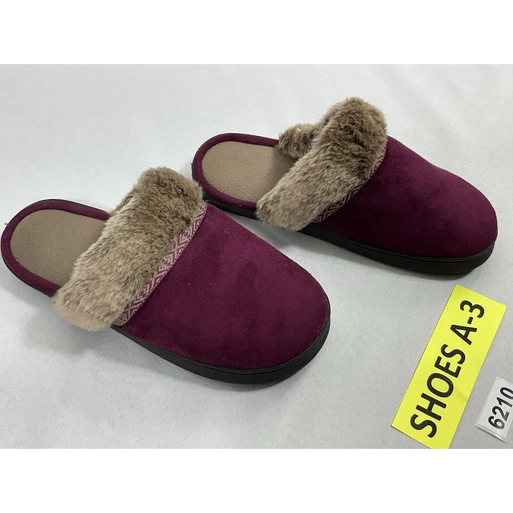 Womans Isotoner Slipon Slide Slippers 8.5/9 Maroon Cuff NWOT - Image 2