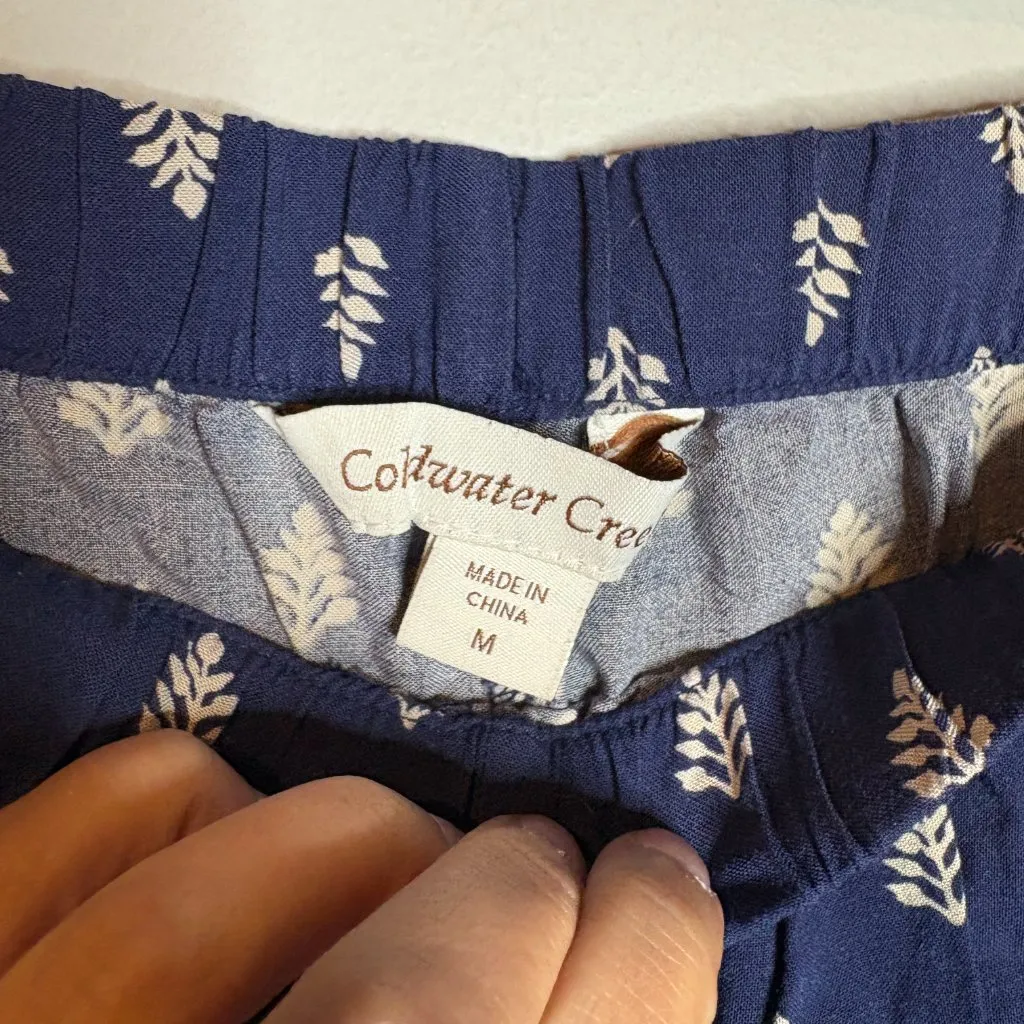 Coldwater Creek patterned boho wide leg pull on pants - Image 4