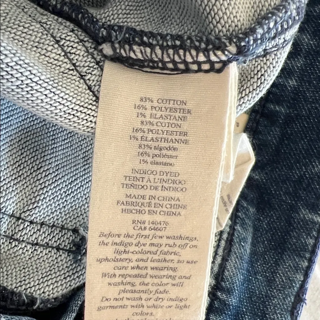 Faherty Women's Stretch Terry Patch Pocket Flare Jeans in a dark blue wash 28 - Image 10