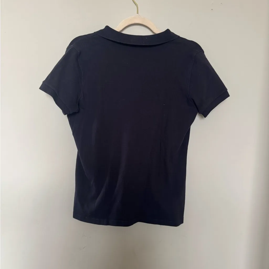 Burberry Navy Short Sleeve Polo - Image 4