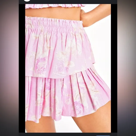 LoveShackFancy ruffle mini skirt in Powder Pink size Medium - Image 2