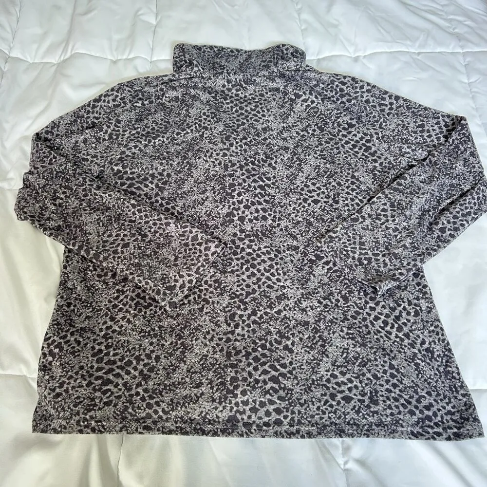 Nicole Miller New York Pajama Top Womens Large L Gray Button Down Long Sleeve - Image 6