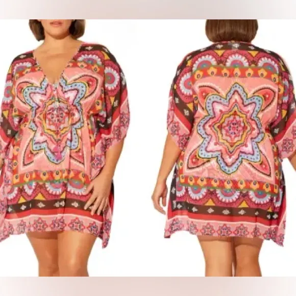 BLEU ROD BEATTIE size large plus size drawstring waist cover up beachwear swim - Image 2