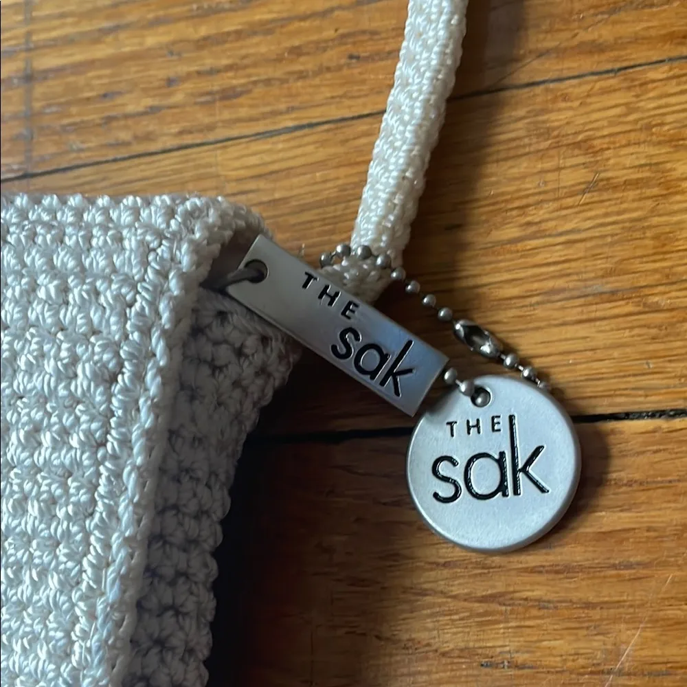 Vintage The Sak Cream Textured Crossbody Bag with Flap Closure - Image 2