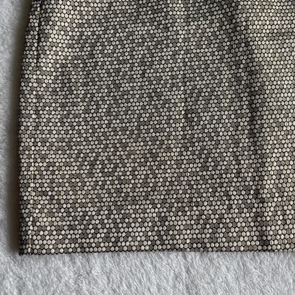 Banana Republic Geometric Jacquard Mini‎ Skirt Womens Size 2 Gold Metallic Lined - Image 5