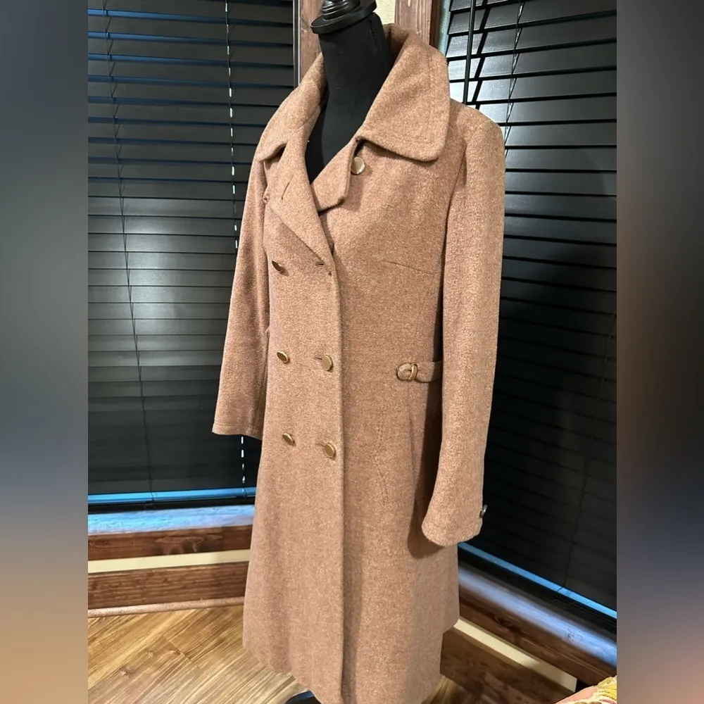 1960s Vintage Camels Hair 60s 100% wool Coat Jacket Sz L Tan Size L - Image 3