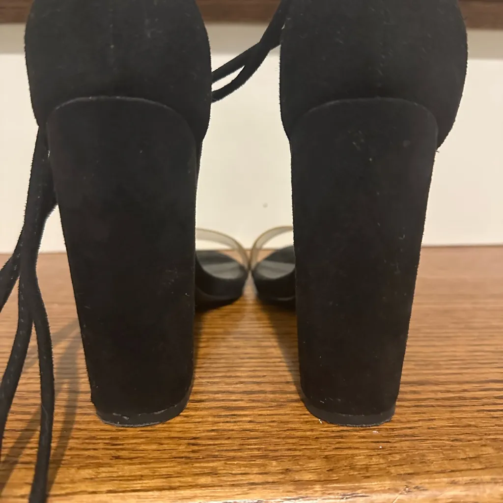 Lulu's Black Chunky Heel Sandals - Image 5