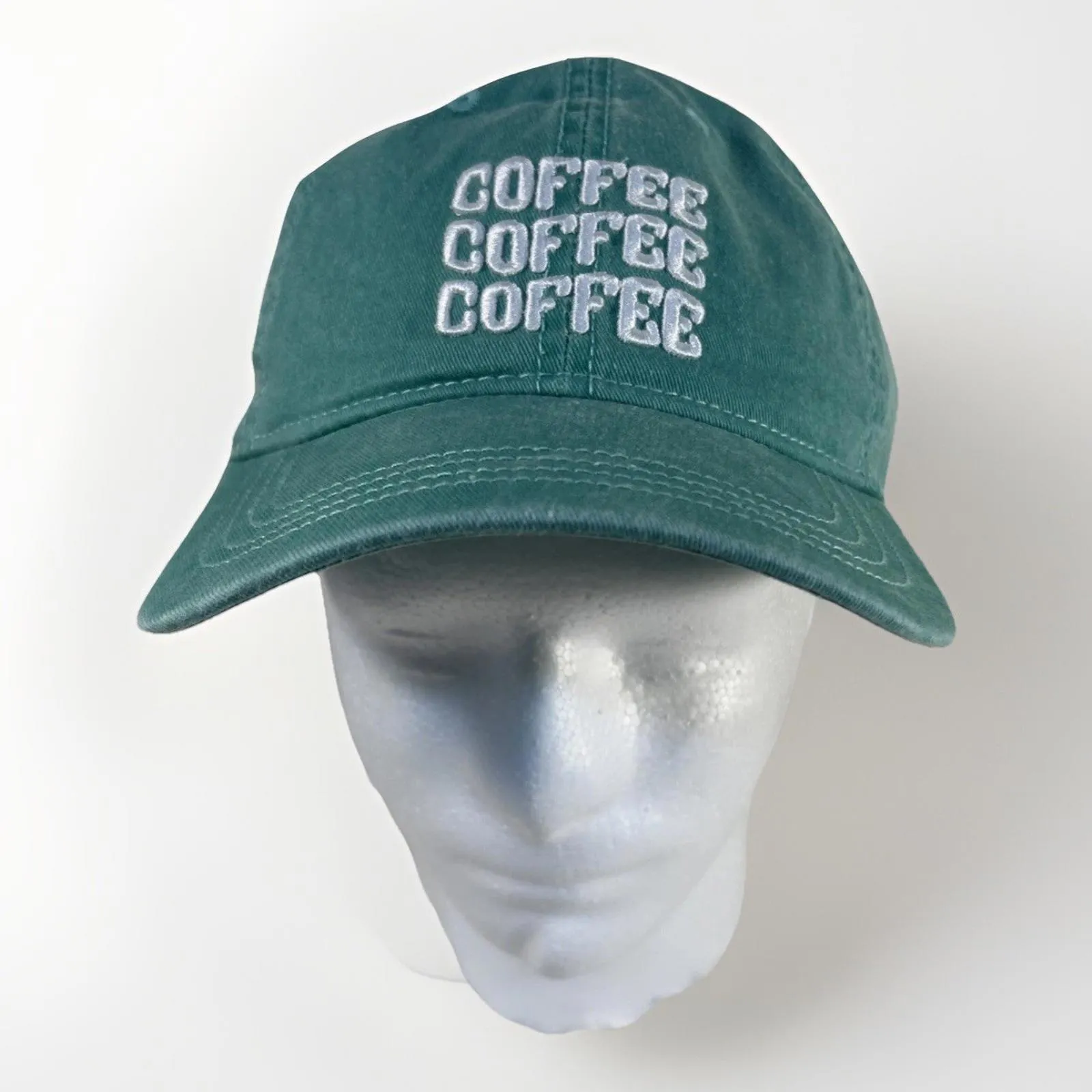 Coffee Coffee Coffee Green Baseball Hat Cap Adjustable ONE SIZE Back Strap New - Image 5