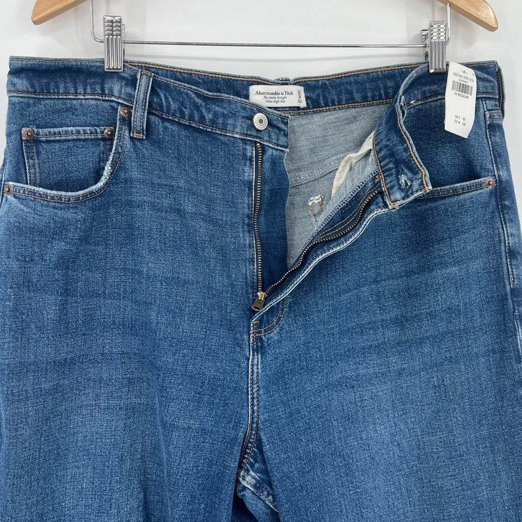 Abercrombie & Fitch Ankle Straight Womens Jeans Sz 18 Distressed Y2K High Rise - Image 4