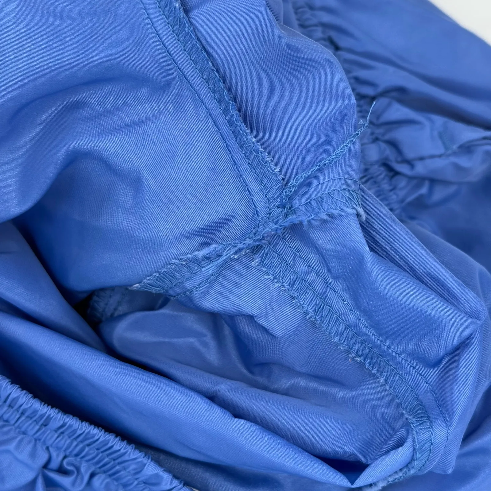 NIKE Track Pants Size Medium Vintage 80s Made in Japan Blue Nylon Zipper Unlined - Image 8