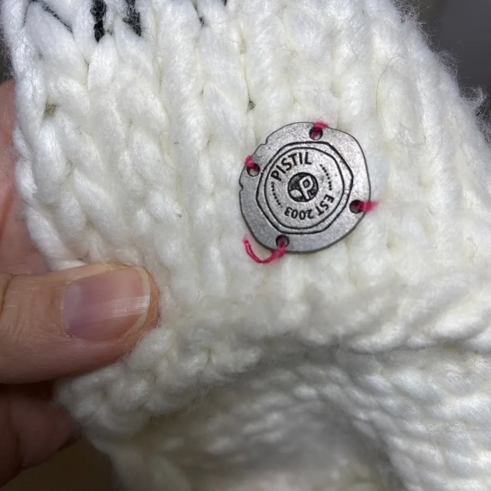 ⭐️PISTIL Pom Pom Winter Hat with Ear Flaps White - Image 3