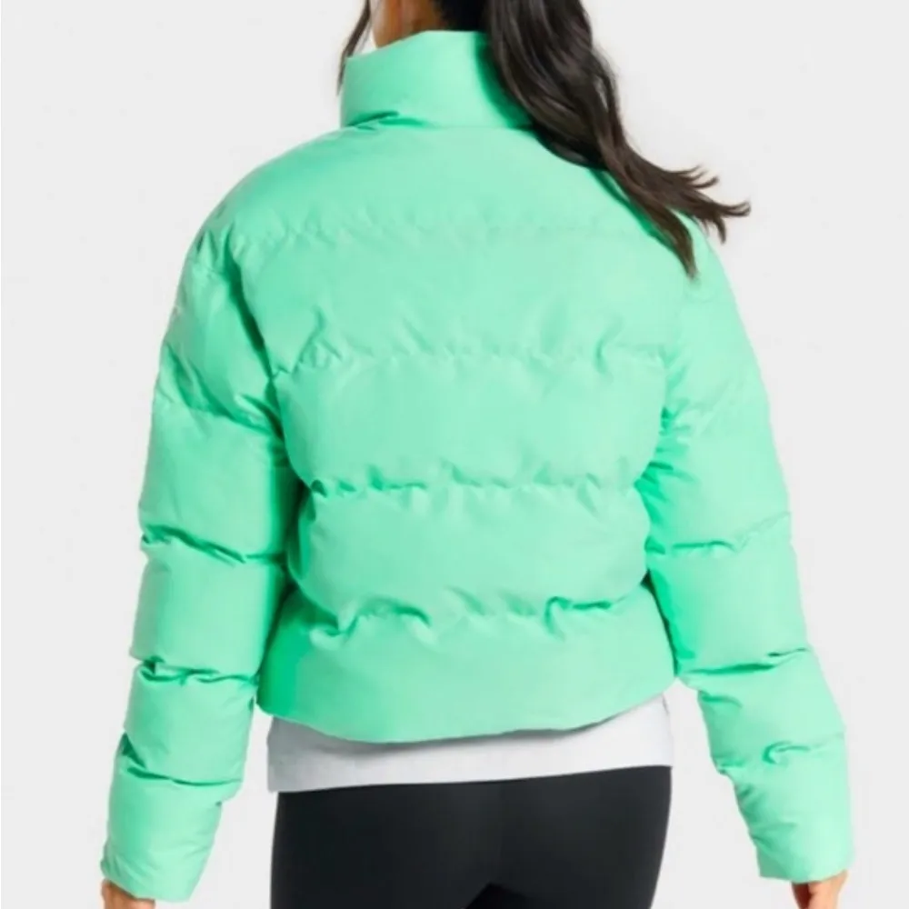 Women's Mint Green Puffer Jacket - Image 2