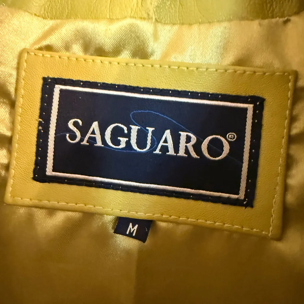 Vogue Women's Yellow Leather Vest Size M - Image 4