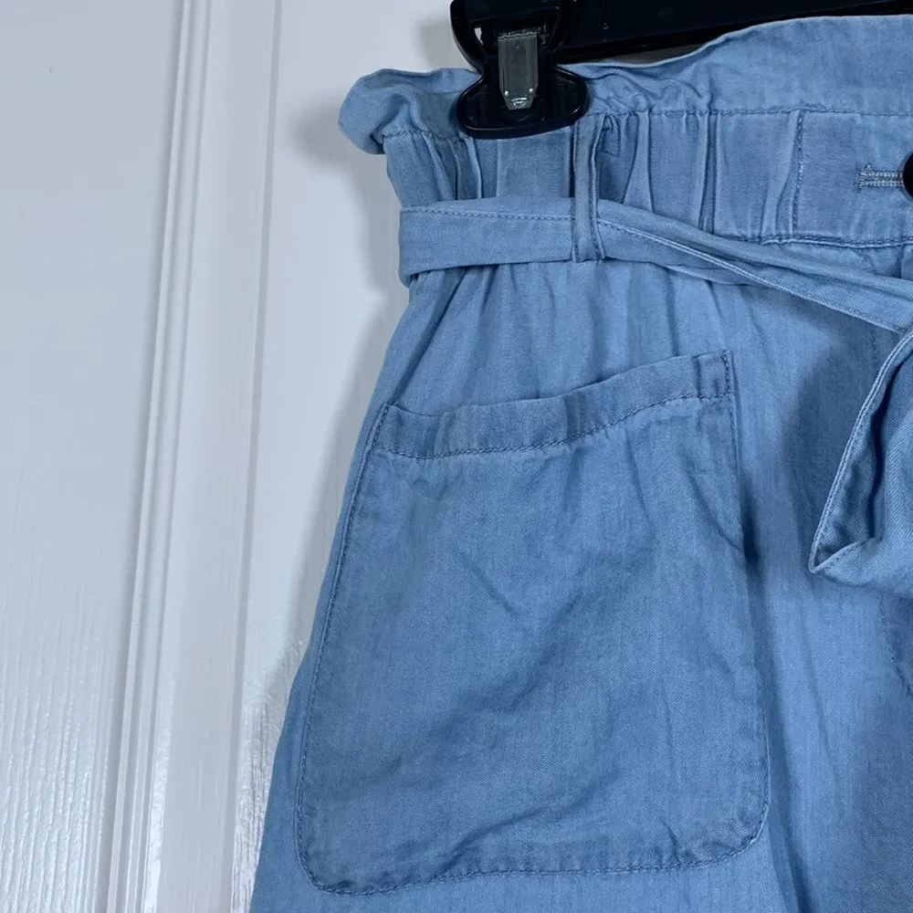 Atelier Reve Light Blue Lightweight Wide Leg Belted Pants Size 6 EUC #DS - Image 3