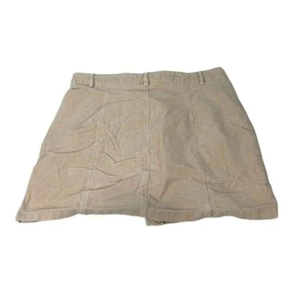 Beige Corduroy Button-Front High-Waist Skirt 1XL By Chic Soul - Image 4