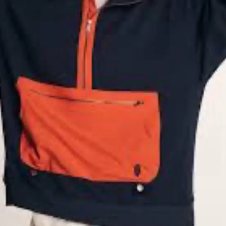 NEW FP Movement  Sweatshirt At Your Best Quarter Zip Hooded Blue Orange - Image 5