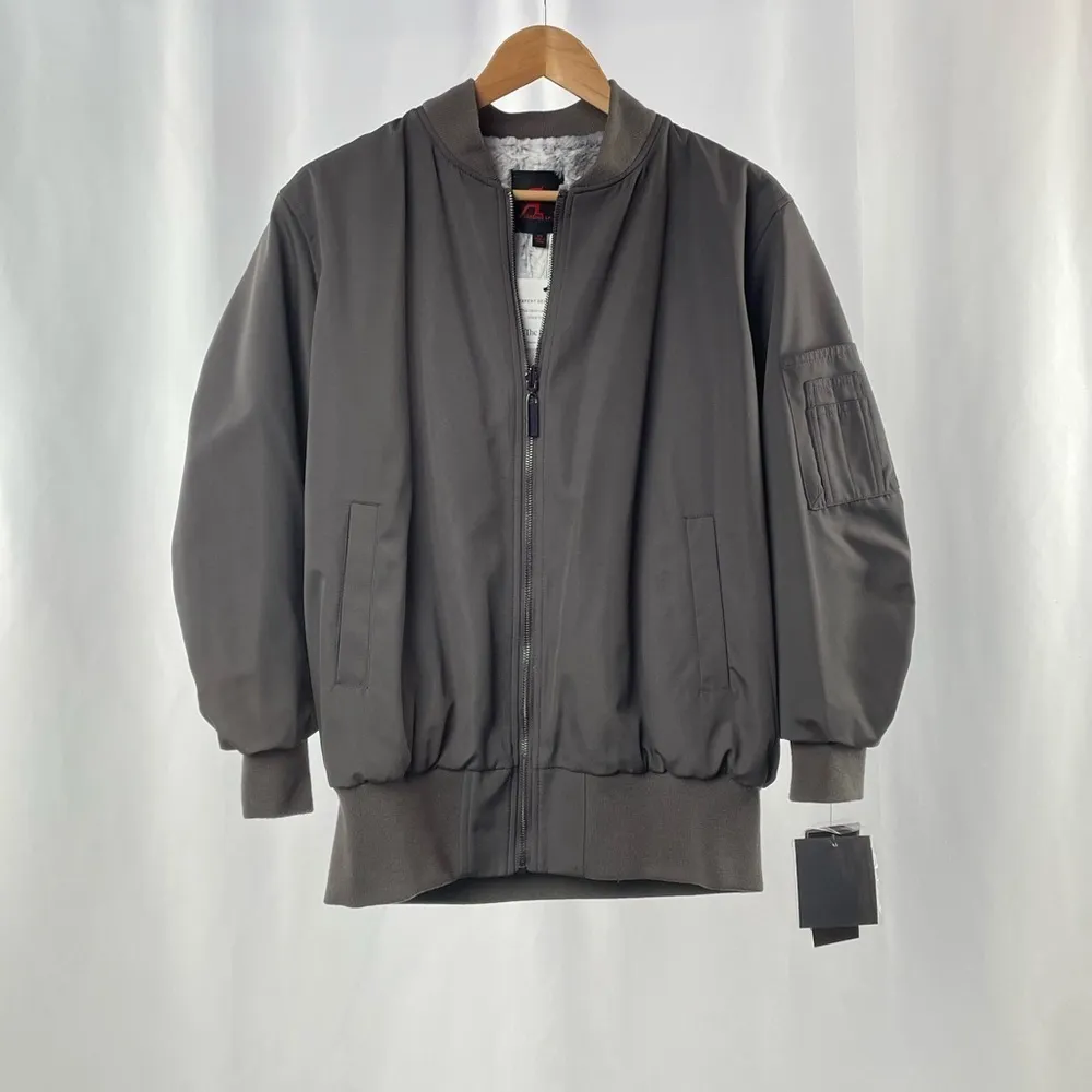 NWT A by Adrienne Landau Faux Fur‎ Reversible Bomber Jacket in Grey Size XS - Image 2