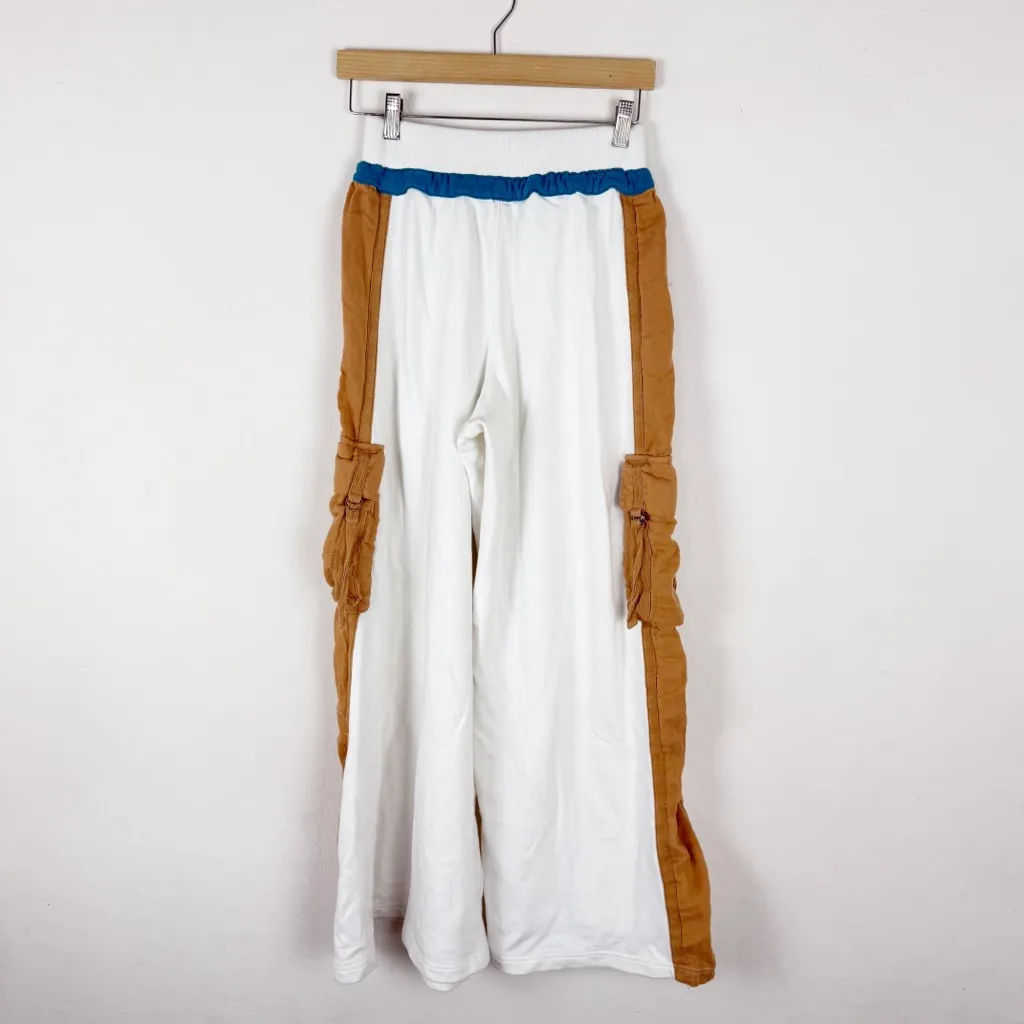 Free People Movement Playoff Colorblock Wide Leg Cargo Pant Ivory - Image 5